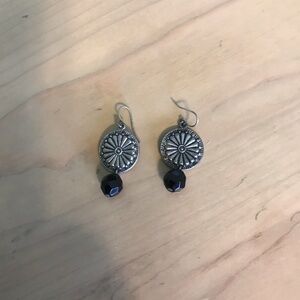 Elegant Silver and Black Dangle Earrings